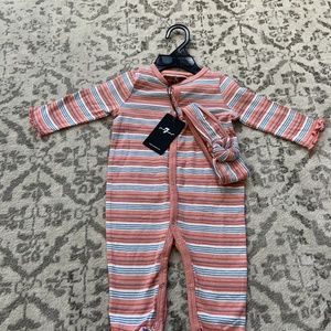 7 for all mankind baby onesie with headband NWT